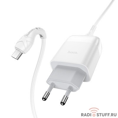 HOCO HC-32538 C72Q/ Сетевое ЗУ + Кабель Micro 1m/ QC 3.0/ 1 USB/ Выход: 5V_9V_12V, 18W/ White