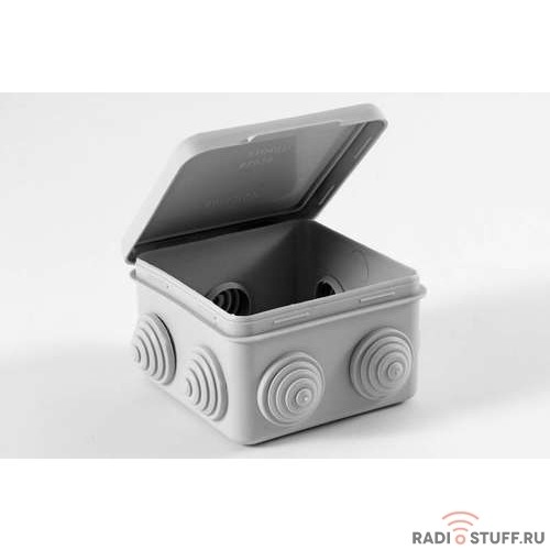 Рувинил 67040М Тусо.Коробка расп. для о/п, 85х85х50мм, 7 вводов, откидная крышка IP54  