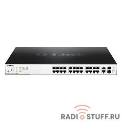 D-Link DGS-1100-26MPP/B1A/C1A Настраиваемый коммутатор EasySmart с 24 портами 10/100/1000Base-T и 2 комбо-портами 1000Base-T/SFP (порты 1 – 24 с поддержкой PoE 802.3af/802.3at (30 Вт)