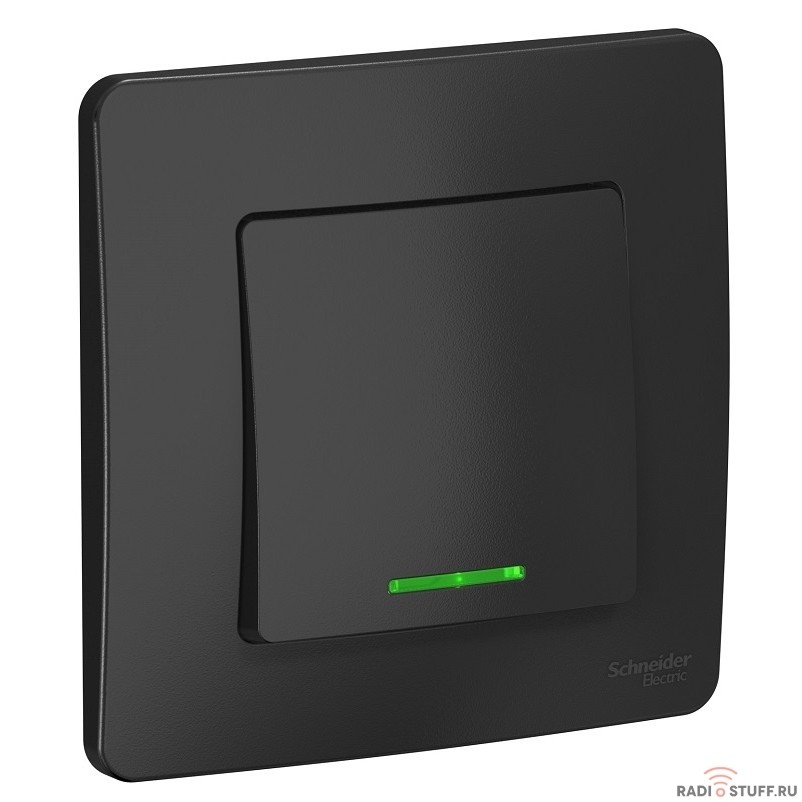 Schneider-electric BLNVS010116 BLANCA С/У 1-клавишный ВЫКЛЮЧАТЕЛЬ ( c х .1) с подсв., 10А, 250B, АНТРАЦИТ             