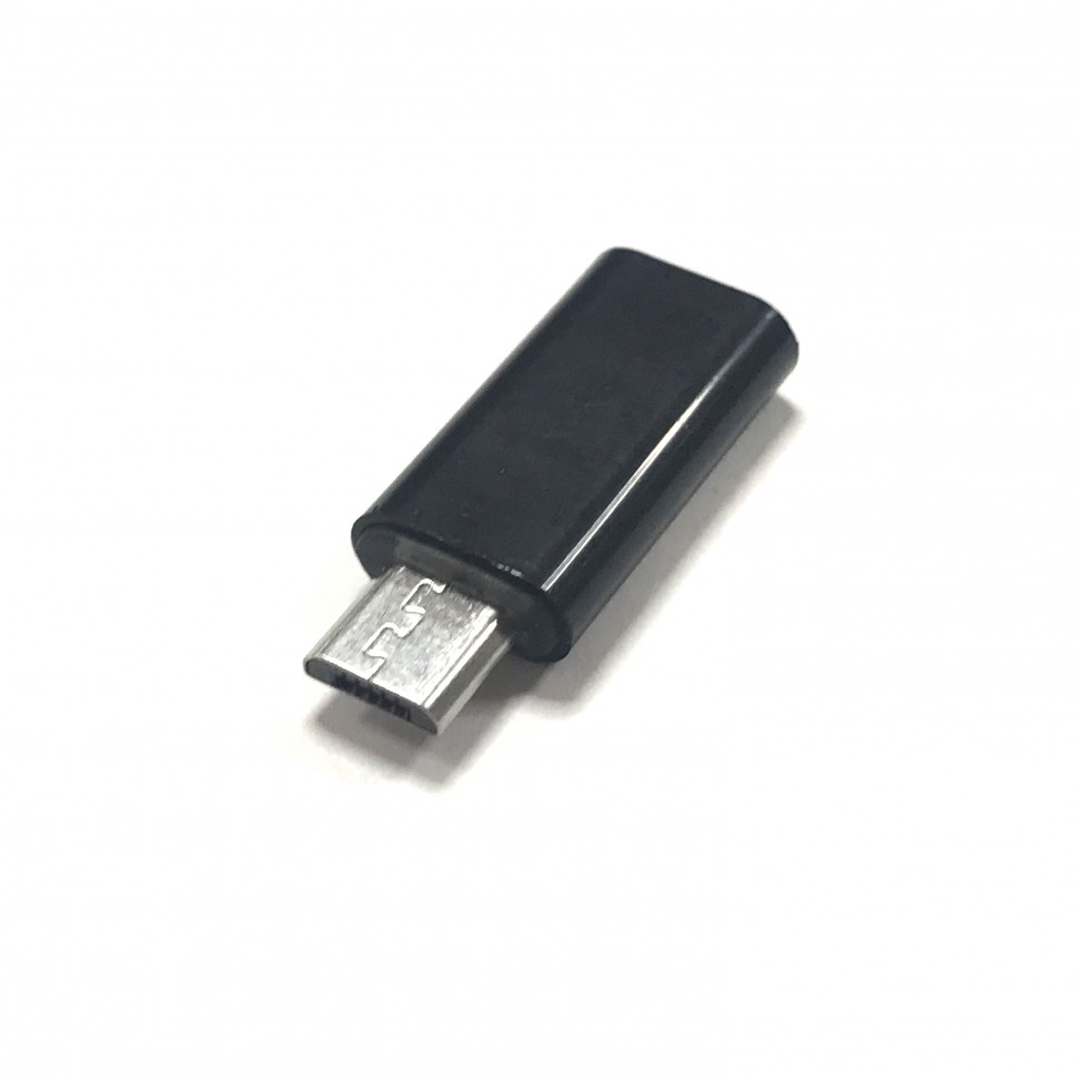 Переходник гнездо Type-C - штекер micro USB, Netko, черный