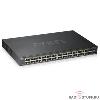 ZYXEL GS192048HPV2-EU0101F Гибридный Smart PoE+ коммутатор NebulaFlex GS1920-48HPv2, 44xGE PoE+, 4xCombo (SFP/RJ-45 PoE+), 2xSFP, бюджет PoE 375 Вт, автономное/облачное управление